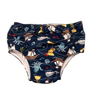 iPlay Reusable Swim Bottoms Diaper Under the Sea Theme UPF 50+, 3T